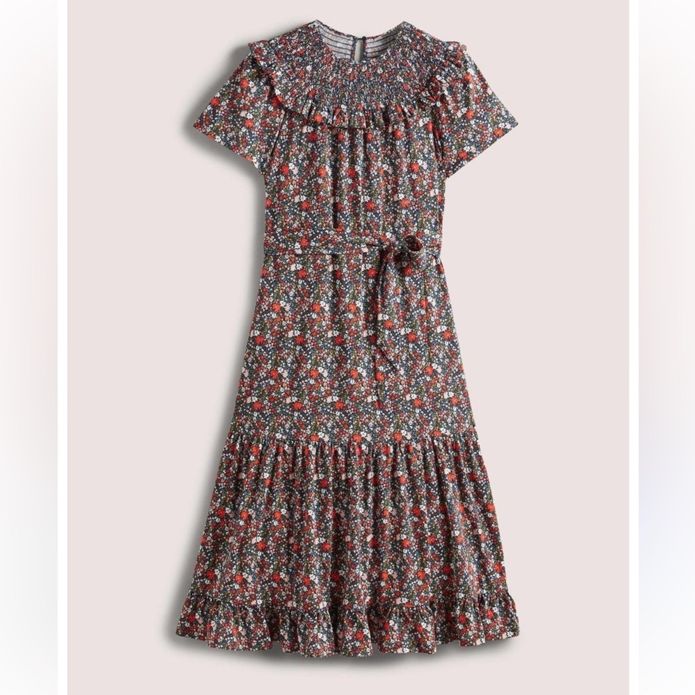 Boden Yoke Detail Floral MIDI Dress